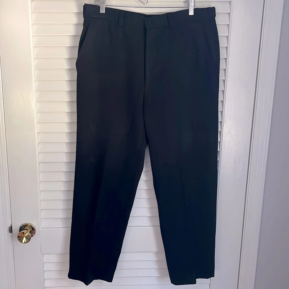 Mens BALMAIN PARIS flannel heavyweight military trouser pants in blue black